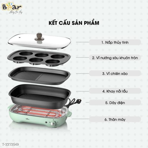 Nồi lẩu nướng điện BEAR C40D5 3in1 - Image 5